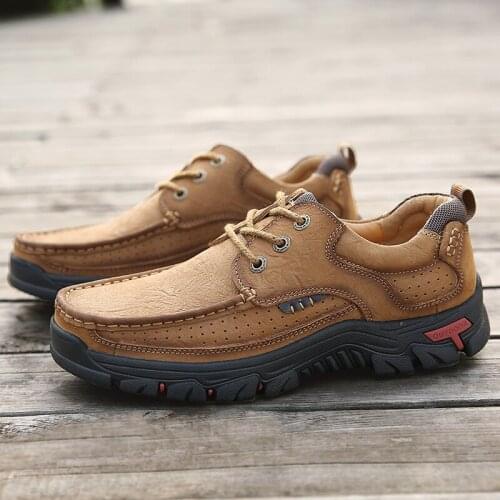 Fashion Men Loafers Flat Mens Casual Shoes Men Genuine Leather Loafers Breathable Autumn comfortable Shoes Outdoor Sneakers