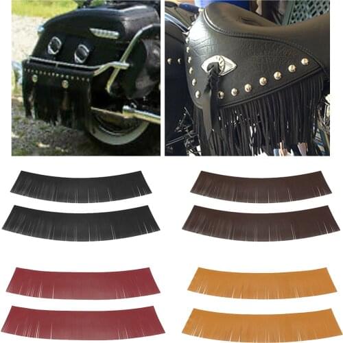 Microfiber simulation leather Motorcycle Tassel Saddle Bags Side Bags for Harley Roadmaster Chief Vintage Colorful Unique