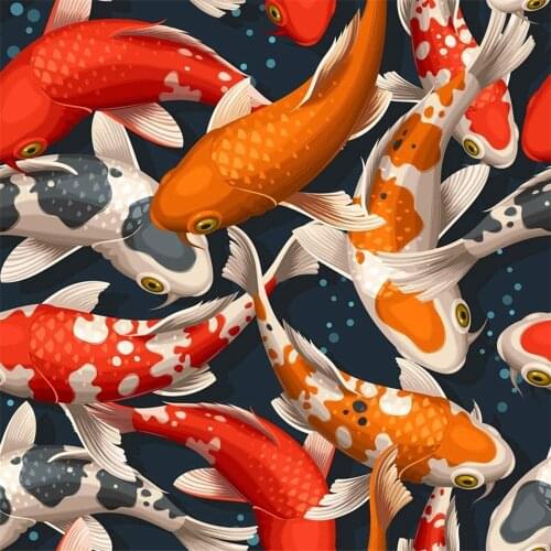 Animal Carp DIY Cross Stitch 11CT Embroidery Kits Craft Needlework Set Printed Canvas Cotton Thread Home Dropshipping