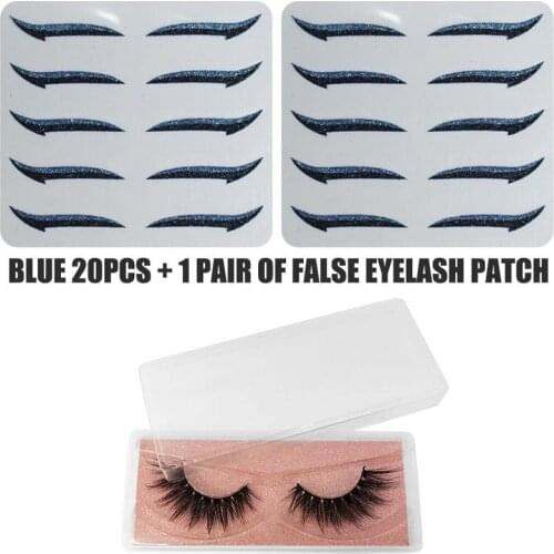 10 Pairs Colorful Eyeliner Stickers with 1 Pair False Eyelashes Patches Waterproof Eye Liner Stage Party Sexy Cat Eyes Makeup