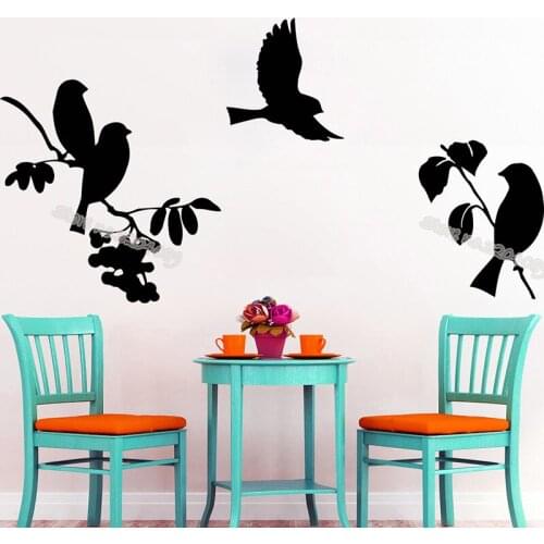 Bird Hub Wall Decal Tree Branch Stickers Home Decor Baby Nursery Childrens Bedroom Living Room Office Removable Art mural EA229