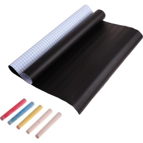 60*200CM Self-adhesive Chalkboard Decal Removable PVC Draw Decor Mural Decals Art Chalkboard Wall Sticker With 5pcs Chalks