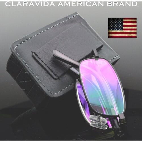 Titanium Alloy Black Foldable Portable Reading Glasses +0.75 +1.00 +1.25 +1.5 +1.75 +2.00 +2.25 +2.5 +2.75 +3 to +4