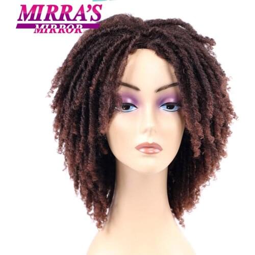 6" Short Dreadlock Wig Twist Wigs for Black Women Short Curly Synthetic Wigs Natural Looking Twist Braided Wig MirraS Mirror