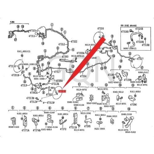 Front flexible hose 1990-Toy ota LAN DCR UIS ERV AN parking brake oil pipe connecting pipe oil supply pipe upper water pipe