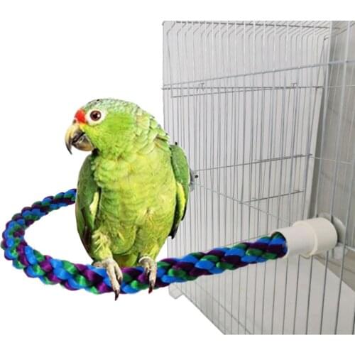 Bird Cage Toy Cotton Rope Bird Perch Curved Bird Cage Rope Perch For Large Medium And Small Parrots Budgies Parakeets