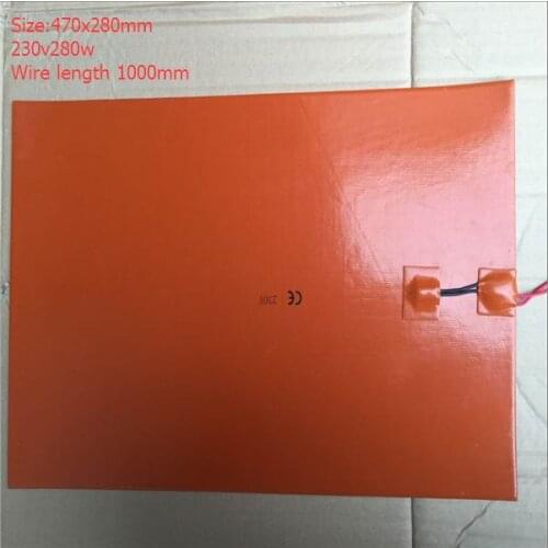 The size 470x280mm 230v silicone heat pad with wire length 1000mm