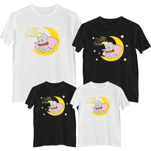 Disney Dumbo T-shirt Comfortable Breathable 100% cotton Fashion Women tee shirt T-shirts for girls family look mom and daughter