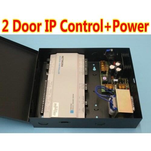 Whole Set of Two Door Web IP Controller Panel +Power Supply Box with Built-in Web Interface+TCP/IP LANNetwork support wiengand