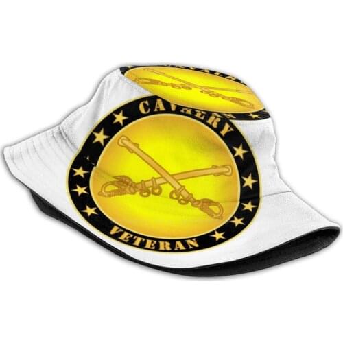 Army - Cavalry Veteran Foldable Panama Bucket Hat Cap Army Cavalry Veteran Armored Aviation Regiment Combat Arms Infantry