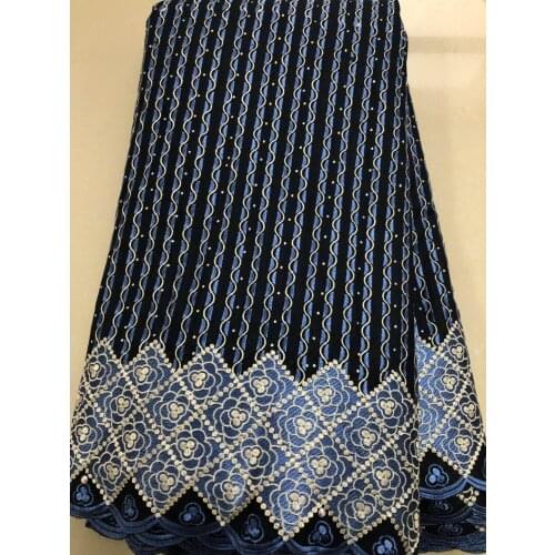 High Quality Cotton Lace Fabric 2021 Latest Design Swiss Voile With Stone Swiss Voile Lace Switzerland For Party Dress ELL3941