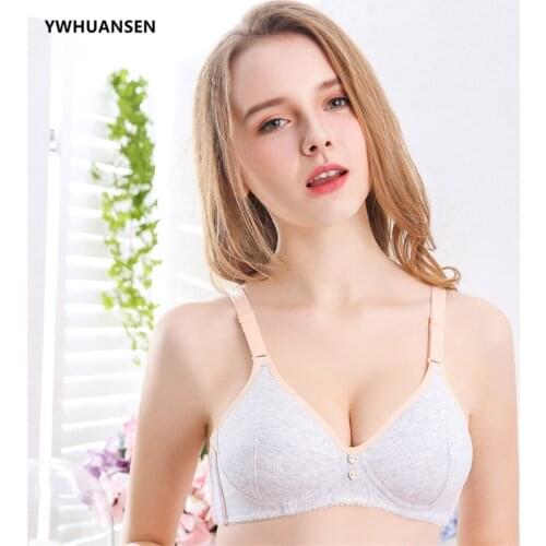 YWHUANSEN Free Shipping Cute Wire Free Girls Bras Cotton Teenage Girls Clothing Training Bras For Girls Tops Three Hook-and-eye
