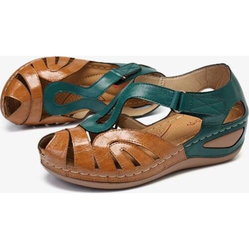 Women Summer Flat Sandals Women Casual Sewing Women Shoes Female Ladies Platform Retro Sandalias Wedges Shoes Ladies Plus Size