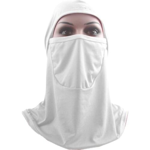 Women Solid Color Full Cover Face Veil Hijab Muslim Niqab Head Scarf One Piece Islamic Arab Cotton Bonnet Shawl Cap