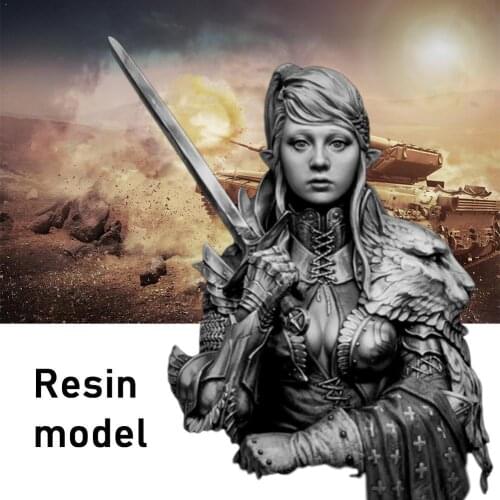 1/10 Resin Soldier Model Self-assembled Resin Atonement Templars A-131 Figure White Ornament Resin Bust Of Soldier Kits Mod B6F6