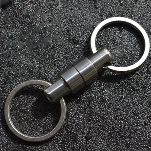 1Piece Titanium Removable Keyring Quick Release Keychain Dual Detachable Key Ring Pull-Apart Key Rings