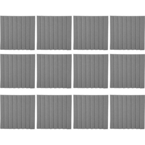 12 Pcs Acoustic Acoustic Absorption Panels 8 Triple-Cornered Grooves Acoustic Foam Sound Proof Material