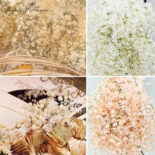 125 CM Artificial Orchid Flower Cherry blossoms DIY Wedding Arrangement Simulation Clove Orchid Home Party Decor Fake Flowers