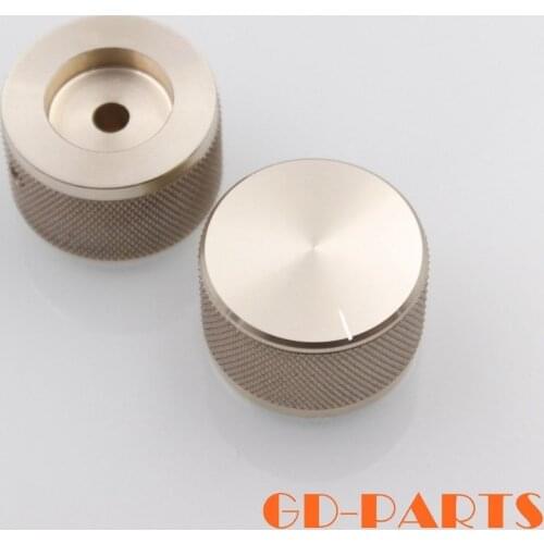 2PCS 35*22mm Golden Anodized Machined Full Aluminum Volume Potentiometer Control Knob For Radio Tube Amplifier Speaker DAC CD