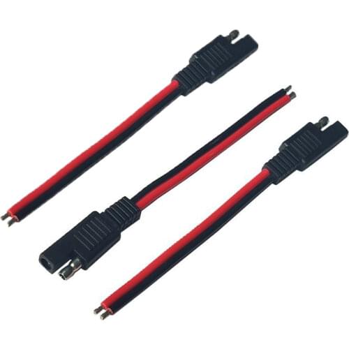 3 Pcs 14AWG SAE Extension Cable 2-Pin SAE Quick Connector Disconnect Plug 20A Solar Battery Panel SAE Plug Wire 15cm