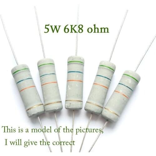 5w 6.8k ohm 6k8 ohm 6800 ohm 100% Original New Fixed Resistor Metal Oxide Film Resistors Resistance +/- 5% (5000pcs) ' Send DHL"
