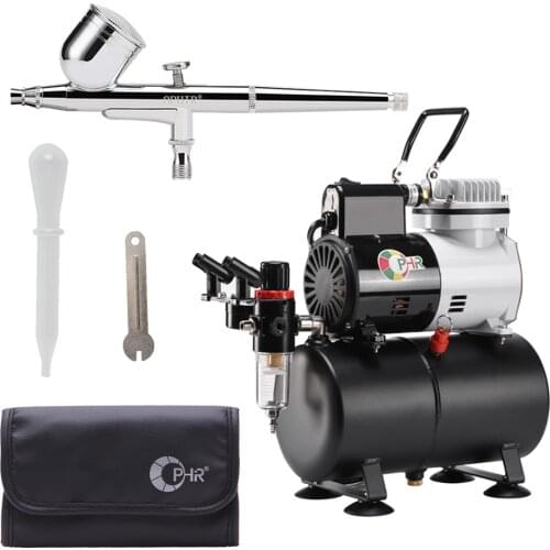 OPHIR Airbrushing Air Compressor Body Paint & Art with Fan Sprayer Set for Hobby Temporary Tattoo_AC115+004A
