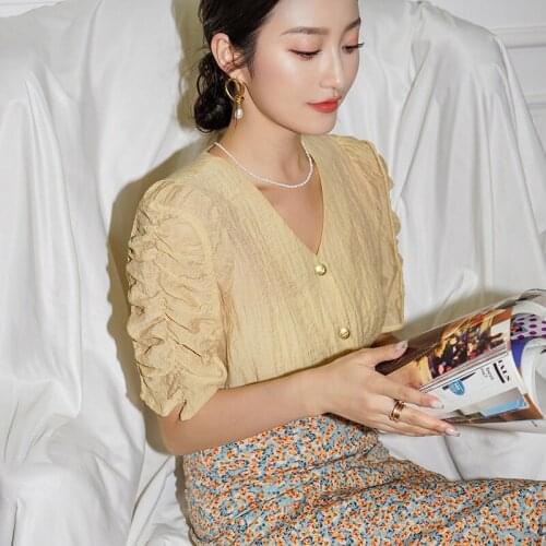 AXIUii NADRiDA Short Sleeve Shirts For Women