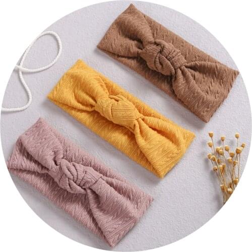 Ribbed Bows Baby Headband For Girls Twisted Knotted Soft Elastic Hair Bands Girls Headbands Cable Design Baby Hair Accessories