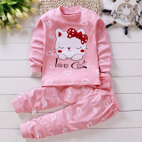 Kids Boys Girls Pajamas Baby Clothing Children Cartoon Sleepwear Autumn Cotton Nightwear Boys Girls Animal Pyjamas Pijamas Set