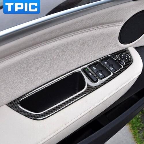 For BMW X5 E70 X6 E71 Carbon Fiber Window Lifter Control Frame Window Switch Decor Armrest Panel Trim Car Interior Accessories