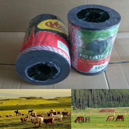 500 Meters Electric Fence Poly Wire Ultra Low Resistance Hot Poly Rope 2mm Red White Polywire With Steel For Horse Sheep Fencing