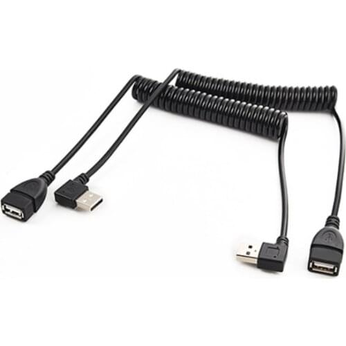 1.5m Elbow USB2.0 A male to female spring data extension cable side bend 90 degree usb male to female telescopic cable