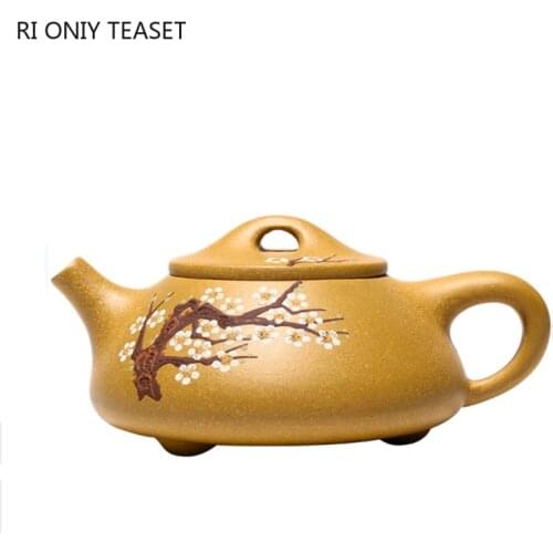 240ml Chinese Yixing Purple Clay Teapots Raw Ore Section Mud Stone Scoop Tea Pot Zisha Plum Bossom Kettle Household Tea Set
