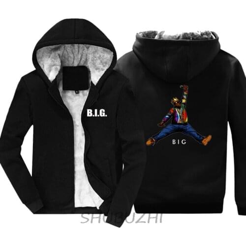 Men fleece coat Biggie Smalls hoody mens winter style hoodies fashion new hip hop style clothes