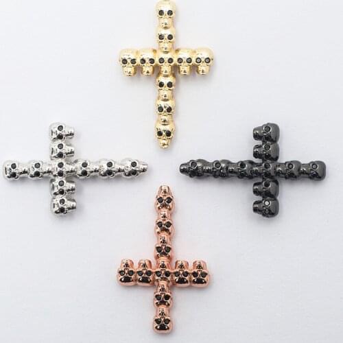 NEW skul Earrings Bracelets Making Material Handmade Craft Copper Cross Connector Charms Accessories DIY Jewelry Findings
