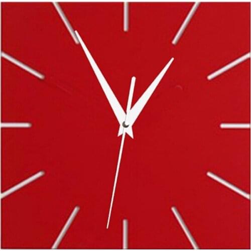 New wall clock acrylic mirror modern design clocks reloj de pared watch living room needle europe home wall sticker Square