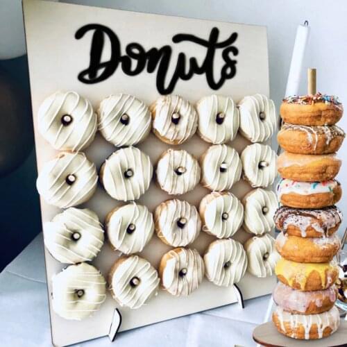 Donuts Stand Donut Wall Display Holder Wedding Decoration Birthday Party Supplies Baby Shower Wood Donut Holder Party Decoration