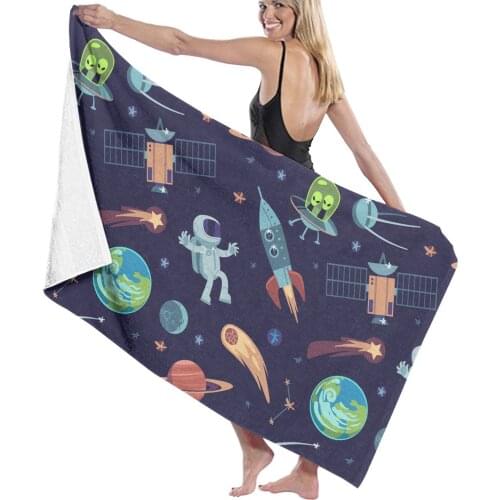 Cartoon Astronaut Space Ship Towel Household Bathroom Towel Microfiber Solid Quickly Dry Hair Towel Face Towel Absorbent Towel
