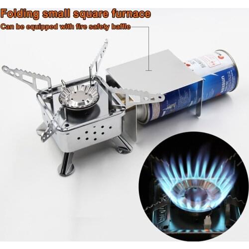 Portable Camping Gas Stove Folding Small Gas Stove Portable Outdoor Hiking Camping Windshield Bracket Picnic Stove Set