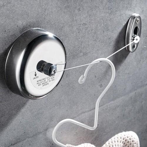 Portable Stainless Steel Retractable Clothesline Indoor Outdoor Laundry Hanger Clothes Dryer Organiser Clothes Drying Rack Rope