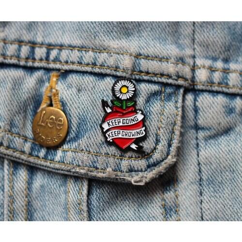 Keep Going Keep Growing Enamel Pin Badge