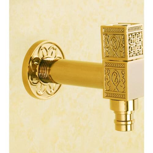Washing Machine Faucet Wall Mounted Bibcock Brass Rose Gold/Golden/Antique Outdoor Garden Faucet Washing Machine Tap Small Taps