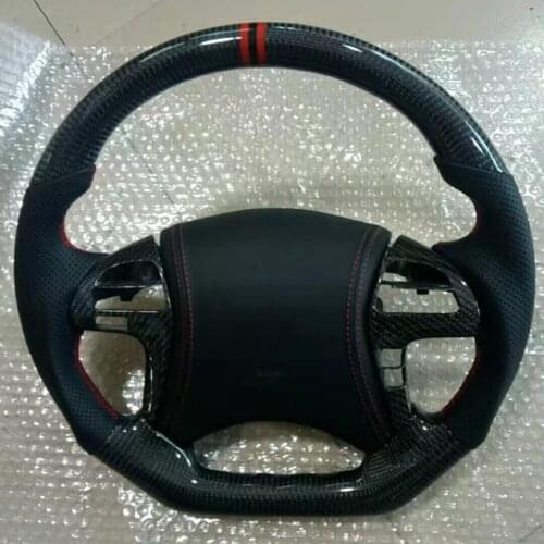 Cuatomized Real Carbon Fiber Sports Steering Wheel Alcantara Leather compatible for Toyota Avalon Camry Corolla Avalon 2010-2012