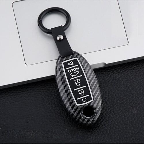 Carbon Fiber Silicone Car Key Case Cover For Nissan Armada 2017 SMART PROX KEY Pathfinder Altima Maxima X-trail Xtrail