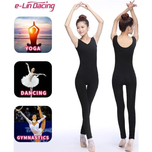 Adult Yoga Sports Bodysuit Jumpsuit Ballet Leotard Sleeveless Gymnastics Costume Womens Tank Stirrup Unitard Lycra cotton