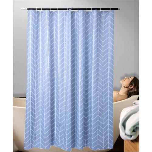Blue Plaid Shower Curtains Thicken PEVA Bathroom Curtain Waterproof Partition Curtain Bathtub Mildew Bath Screens With Hooks