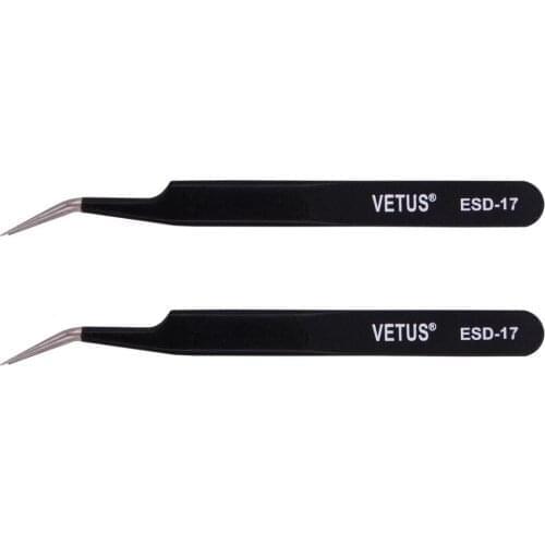 10pcs/lot Professional Anti-static ESD Stainless Steel Tweezers Industrial Precision Curved Straight Eyelash Extension Tweezer