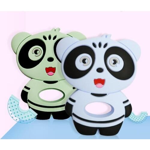 15Pcs/lot Baby Silicone Cute Giant Panda Multi-color Molars Cartoon Hand-toothed Teether Soothing Infant Kids Care Toys