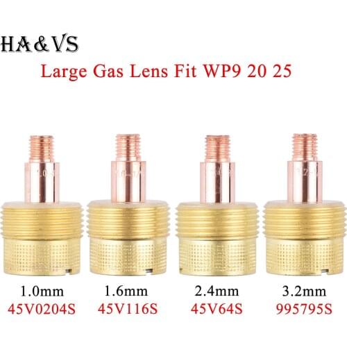 2/5Pcs 1.0/1.6/2.4/3.2mm Large Gas Lens Collet Body 45V0204S 45V116S 45V64S 995795S For TIG WP9/20/25 Welding Torch Accessories