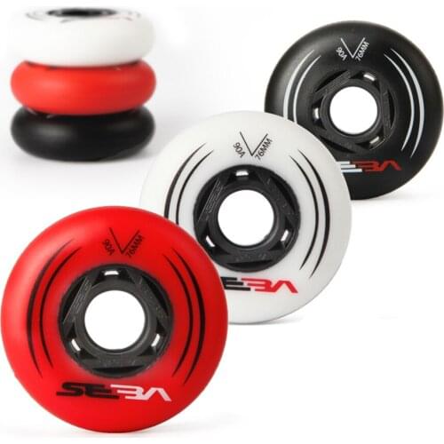 4PCS 100% Original SEBA Inline Skate Wheels 85A For Slalom And 90A For Sliding Roller Skating Wheels 72 76 80mm Patines Tire